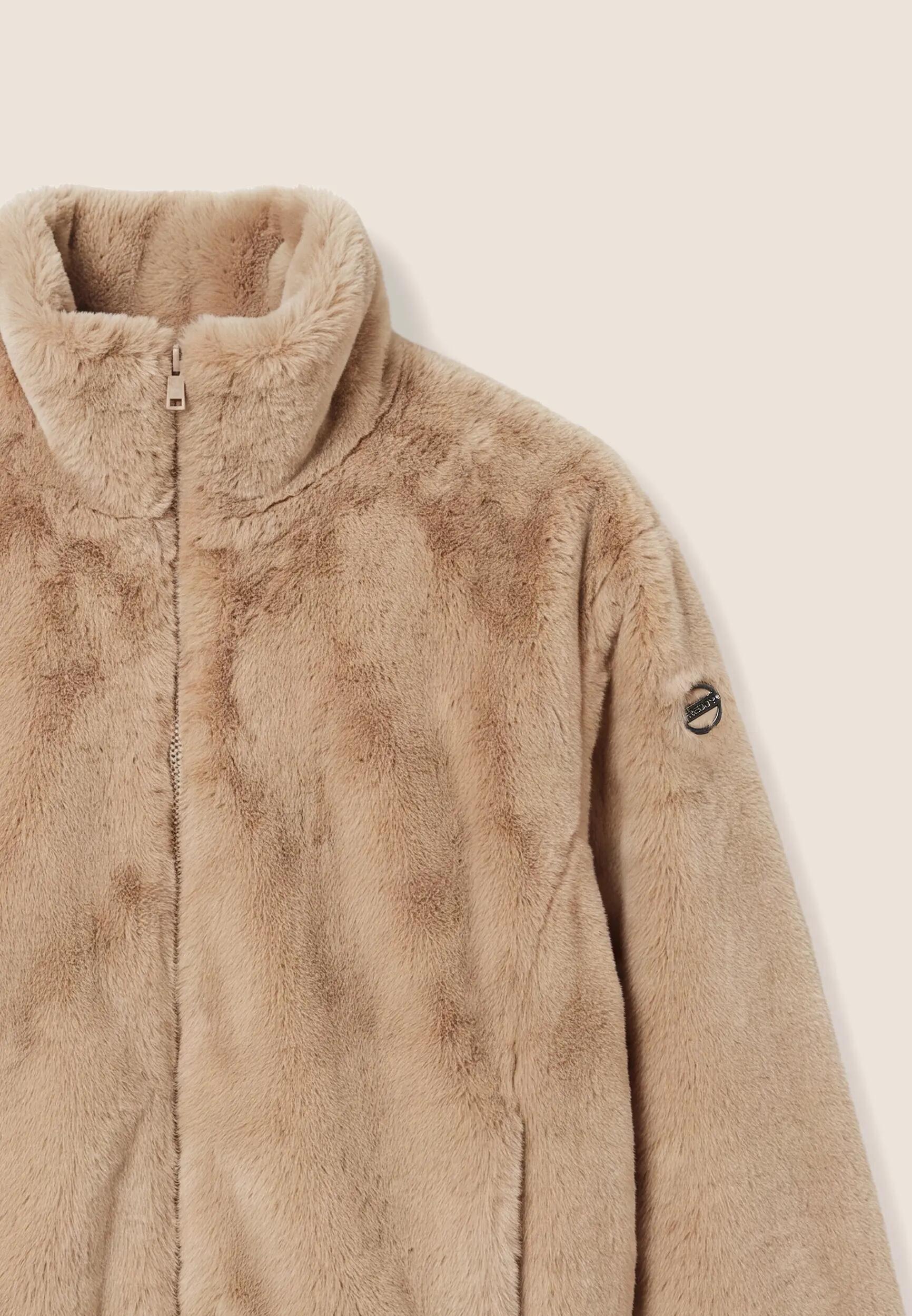 Veste femmes en fourrure synthétique avec fermeture zippée et col montant 6/6