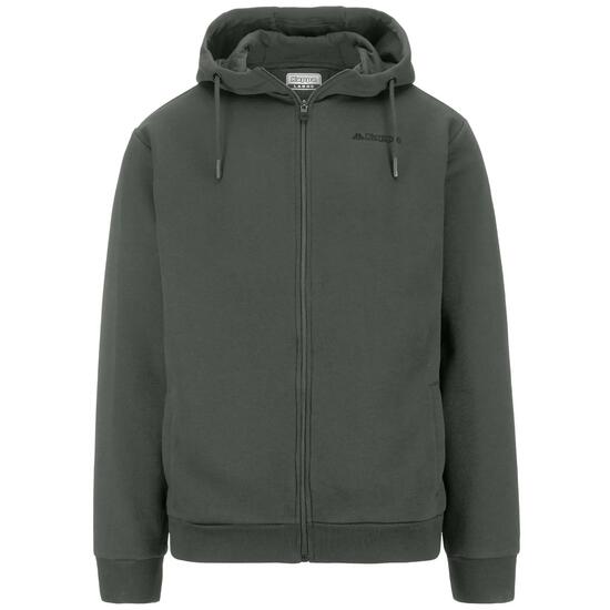 Felpa con cappuccio e zip da uomo in cotone nero da sportivo/a