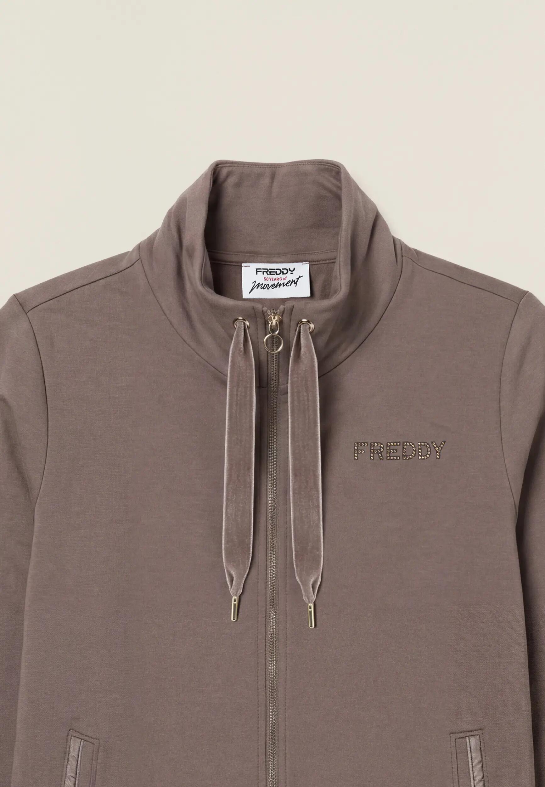 Sweat-shirt zippé à col montant pour femmes avec fente au dos 6/6