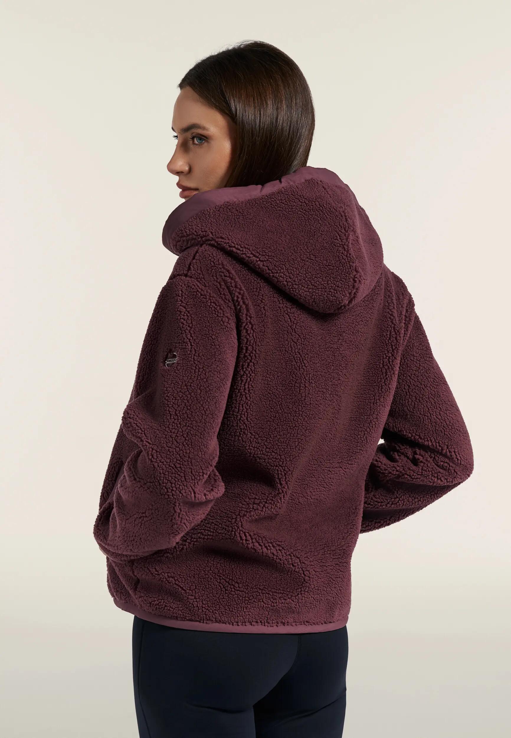 Veste pour femmes en tissu Sherpa et polaire avec fermeture zippée et capuche 3/7