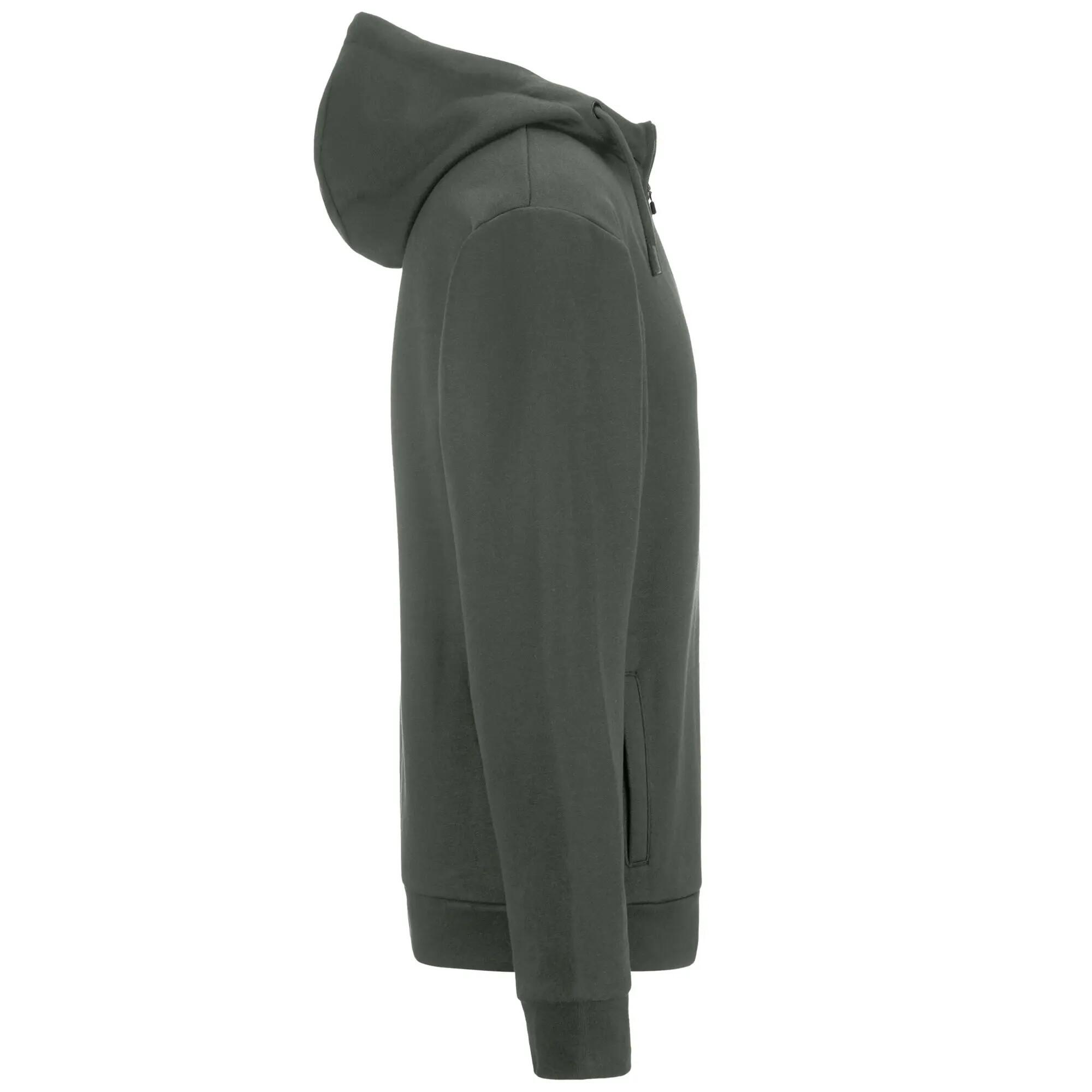 Sweat-shirt à capuche zippé pour homme vert pour sportif 2/3