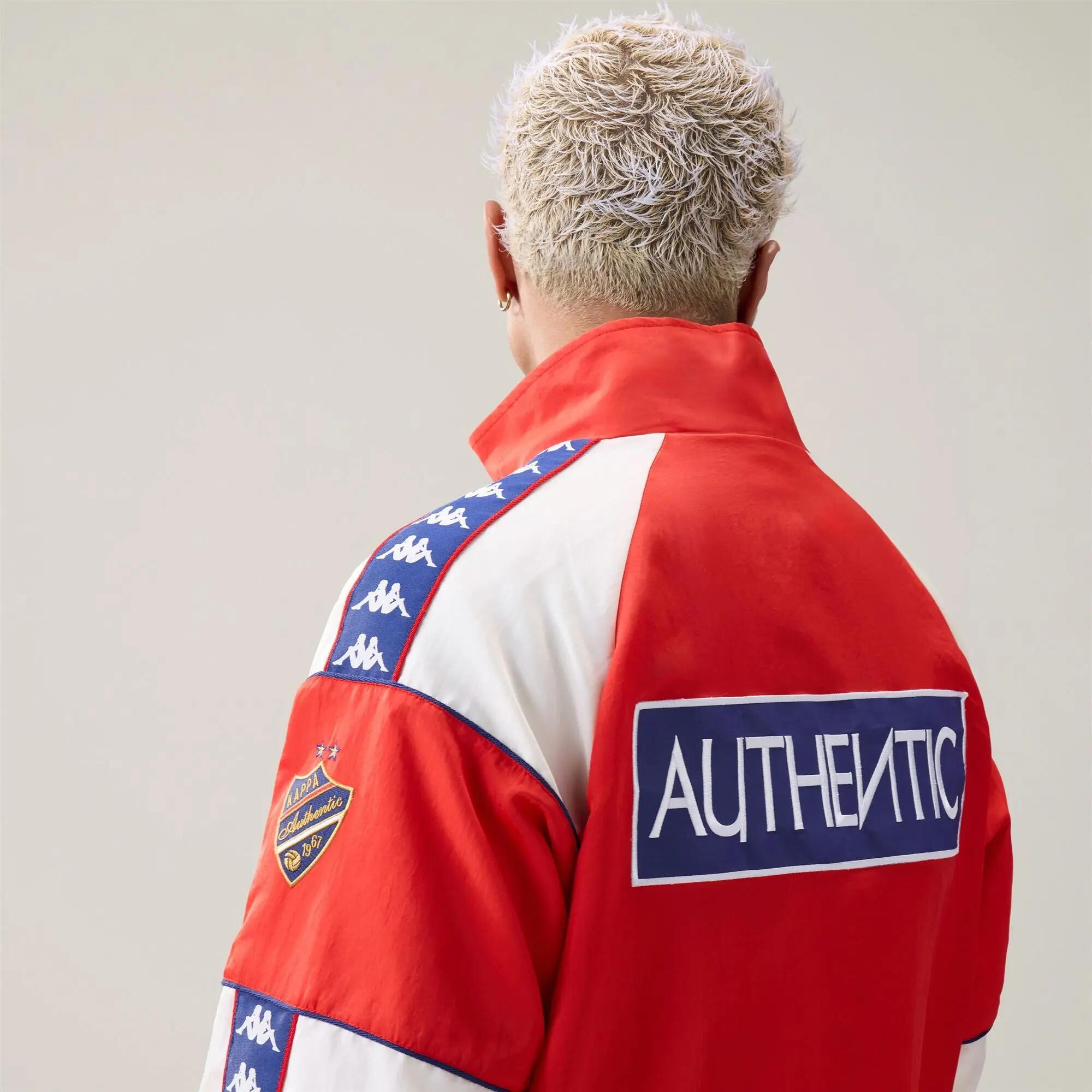 Felpa con zip da uomo in nylon rosso da streetwear sportivo 6/6