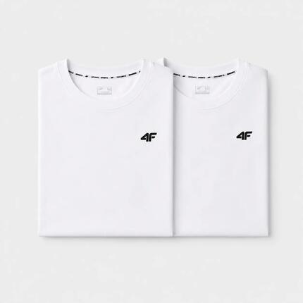 KOMPLET KOSZULEK MĘSKICH 4F ZESTAW 2PAK T-SHIRT XXL TTSHM3341 BIAŁY