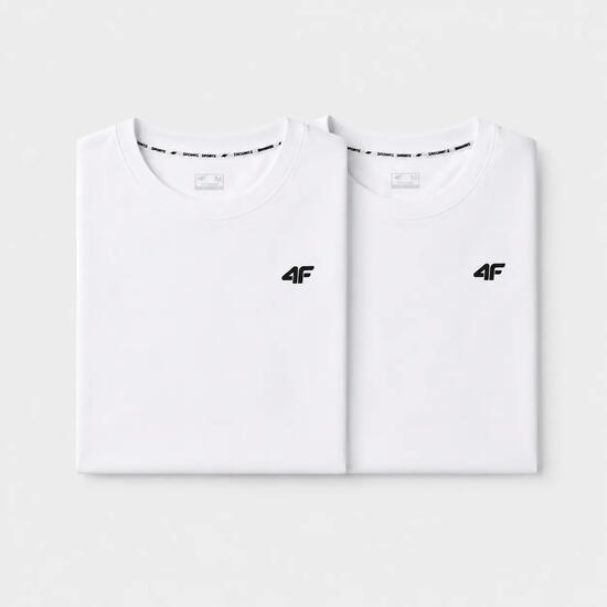 KOMPLET KOSZULEK MĘSKICH 4F ZESTAW 2PAK T-SHIRT XXL TTSHM3341 BIAŁY