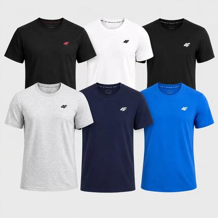 KOMPLET KOSZULEK MĘSKICH 4F ZESTAW 6PAK T-SHIRT S TTSHM3341
