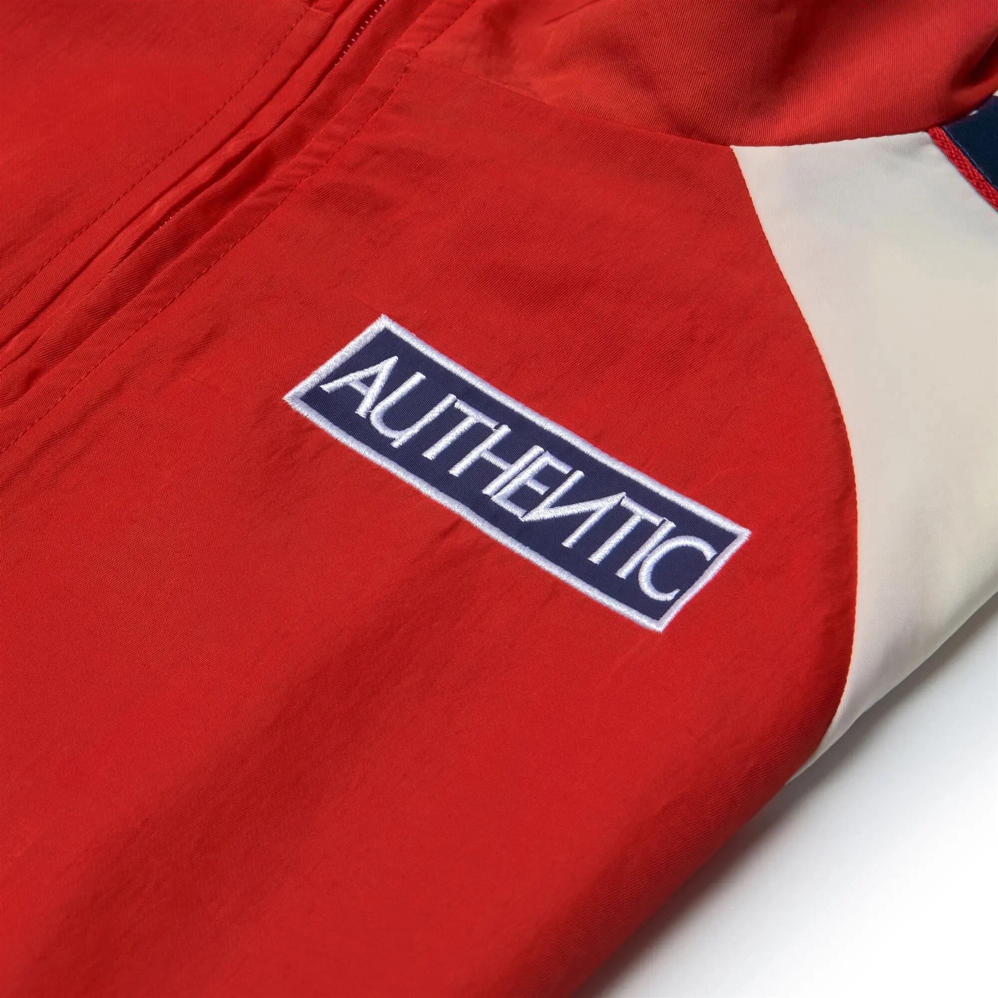 Felpa con zip da uomo in nylon rosso da streetwear sportivo 4/6