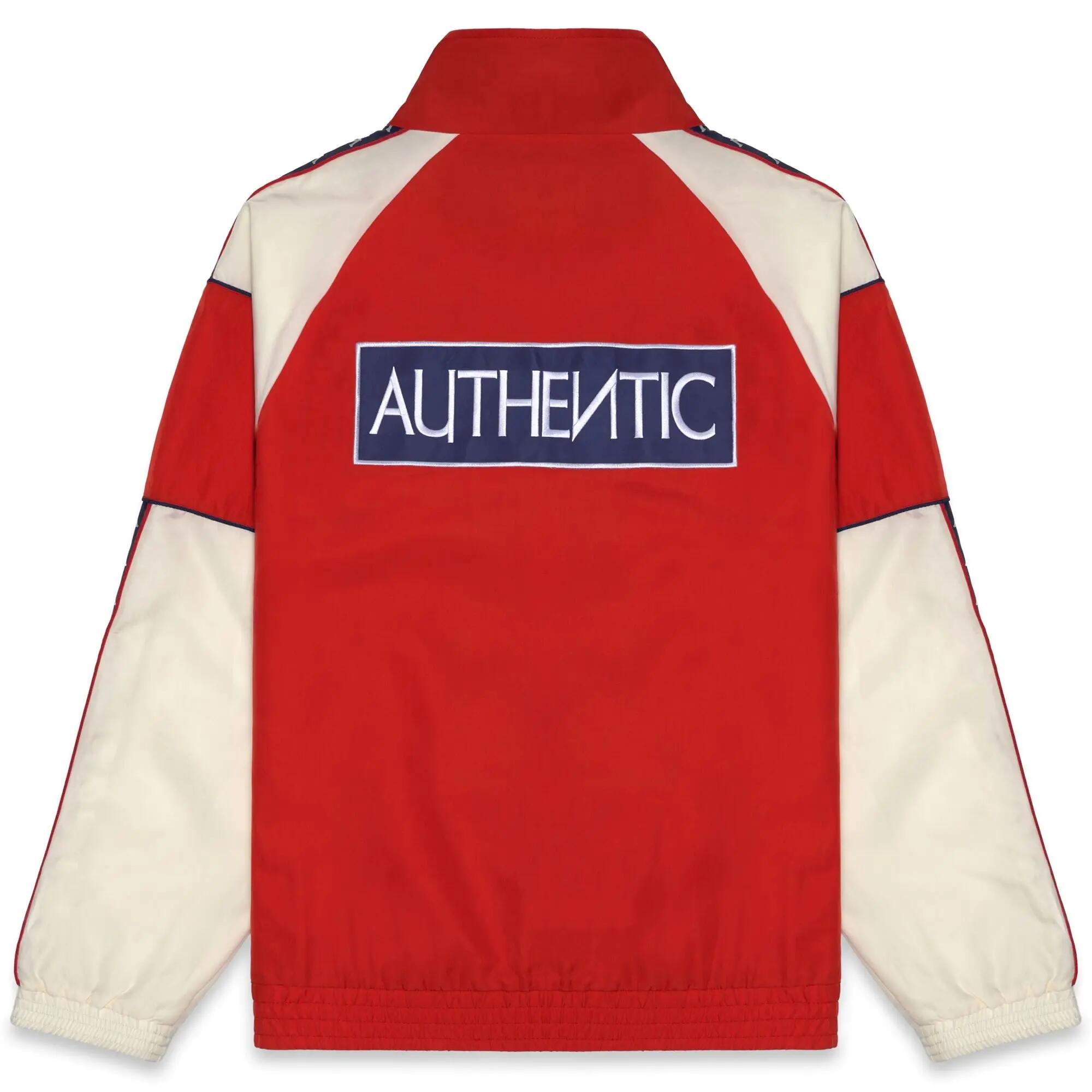 Felpa con zip da uomo in nylon rosso da streetwear sportivo 3/6