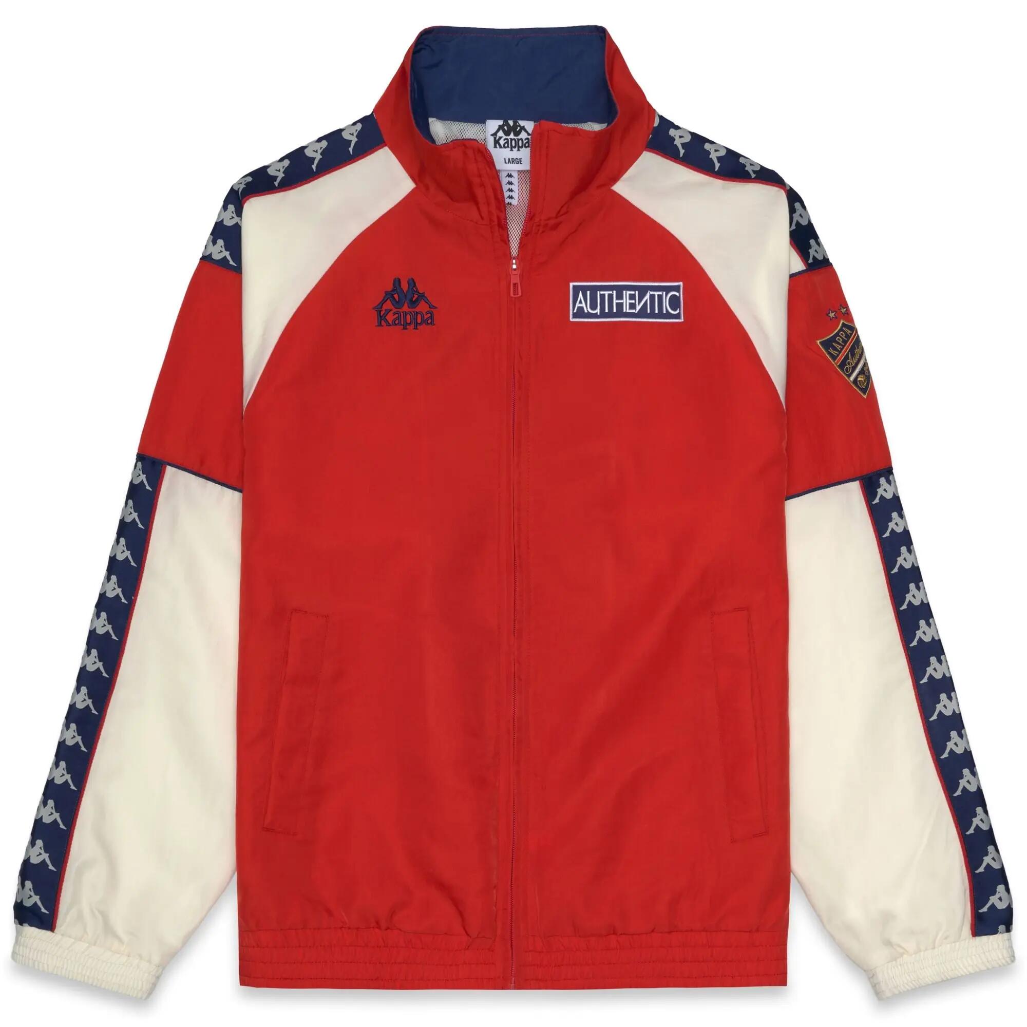 Felpa con zip da uomo in nylon rosso da streetwear sportivo 2/6