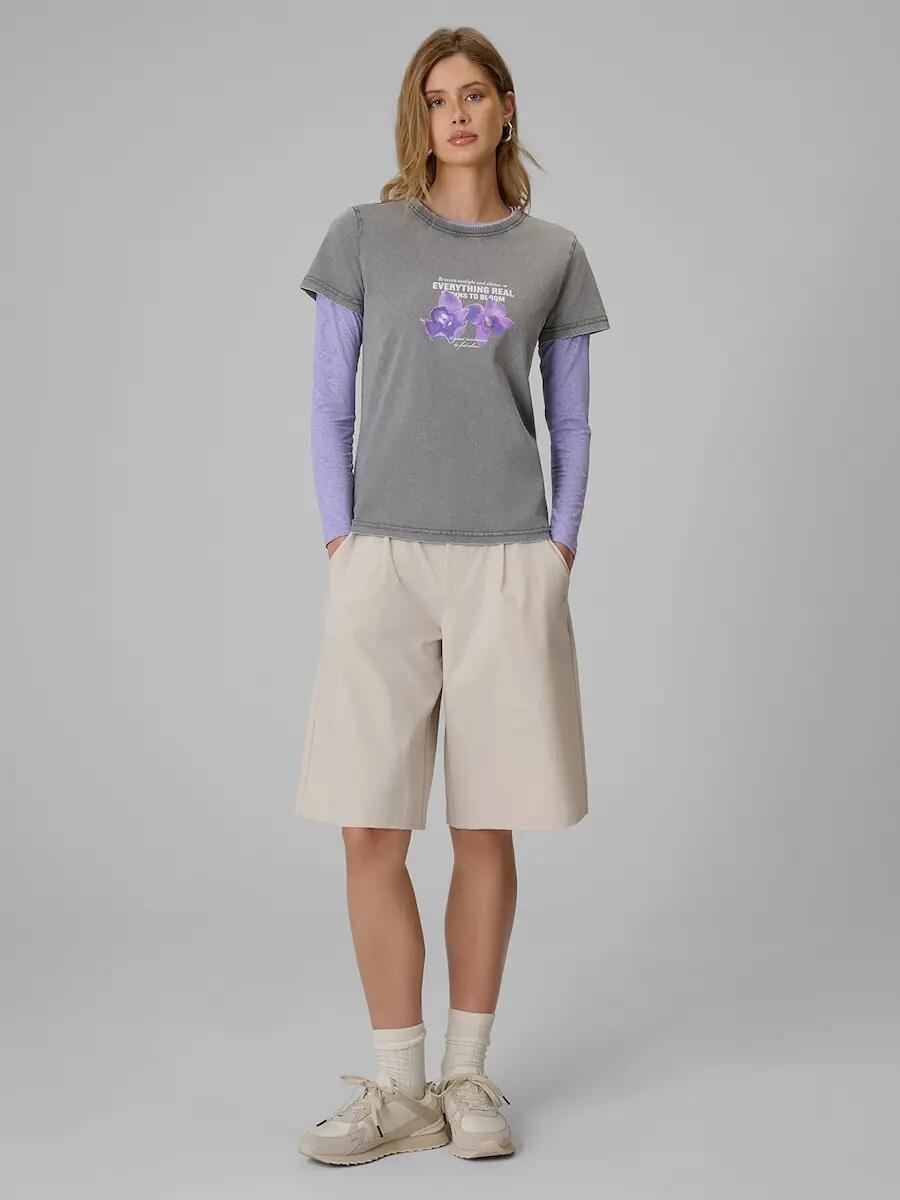 T-shirt regular z nadrukiem damski 4F 4FRSS26TTSHF4513 4/6