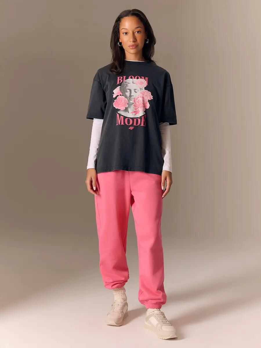 T-shirt loosez nadrukiem damski 4F 4FRSS26TTSHF3699 4/7
