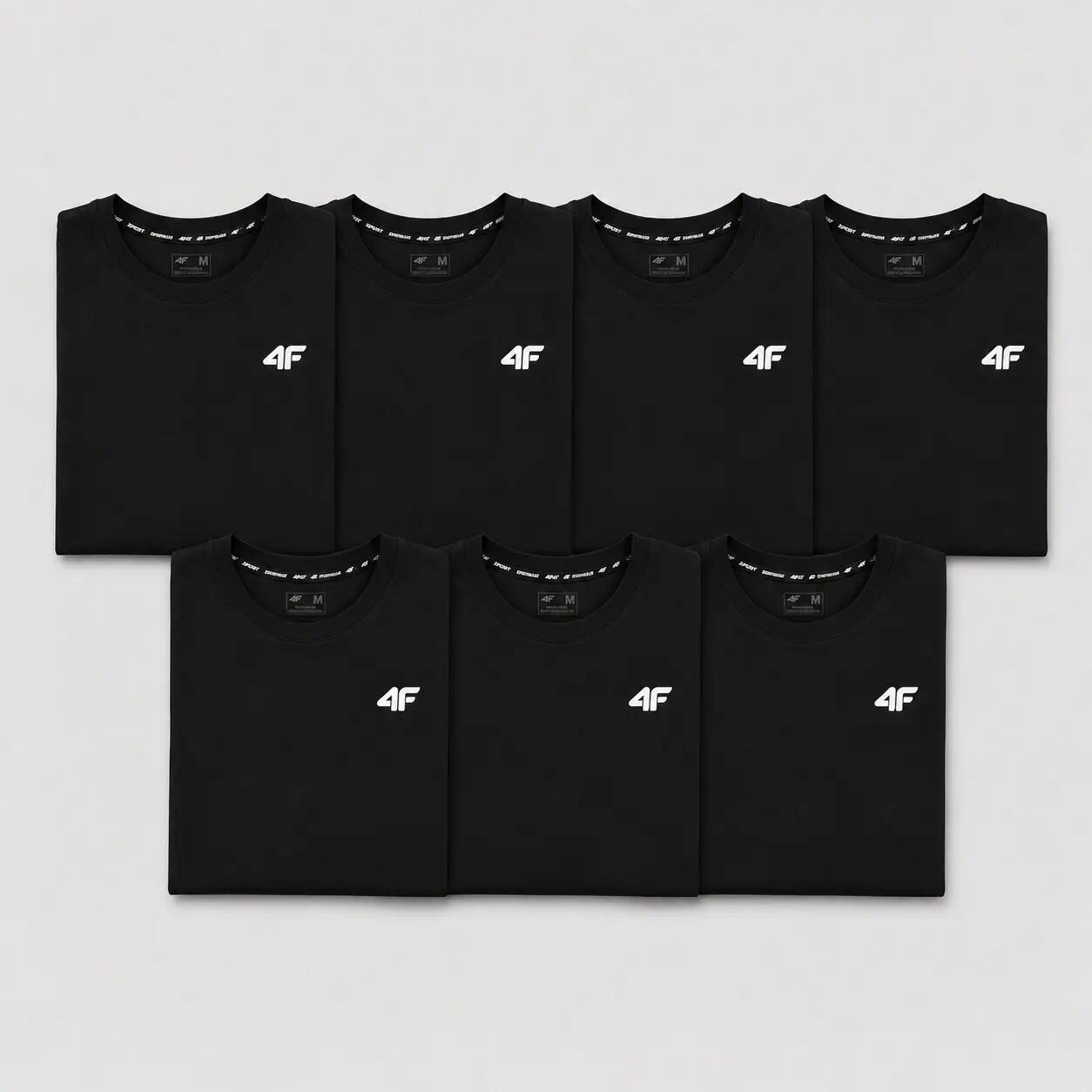 KOMPLET KOSZULEK MĘSKICH 4F ZESTAW 7PAK T-SHIRT L TTSHM3341 CZARNY 1/5