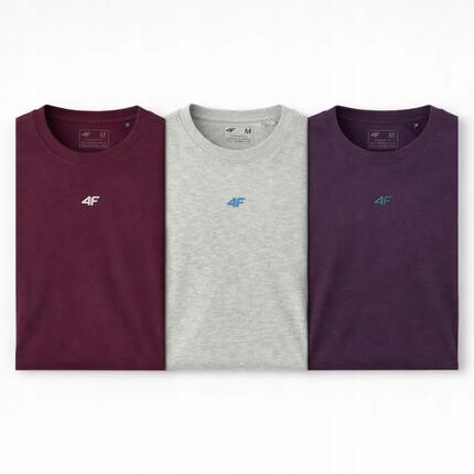T-SHIRT MĘSKI 4F KOSZULKA LIMITOWANA KOMPLET ZESTAW 3 SZTUKI M M3947 SS26