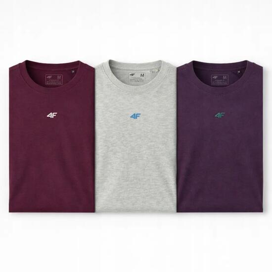 T-SHIRT MĘSKI 4F KOSZULKA LIMITOWANA KOMPLET ZESTAW 3 SZTUKI M M3947 SS26