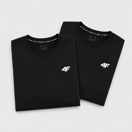KOMPLET KOSZULEK MĘSKICH 4F ZESTAW 2PAK T-SHIRT XXL TTSHM3341 CZARNY