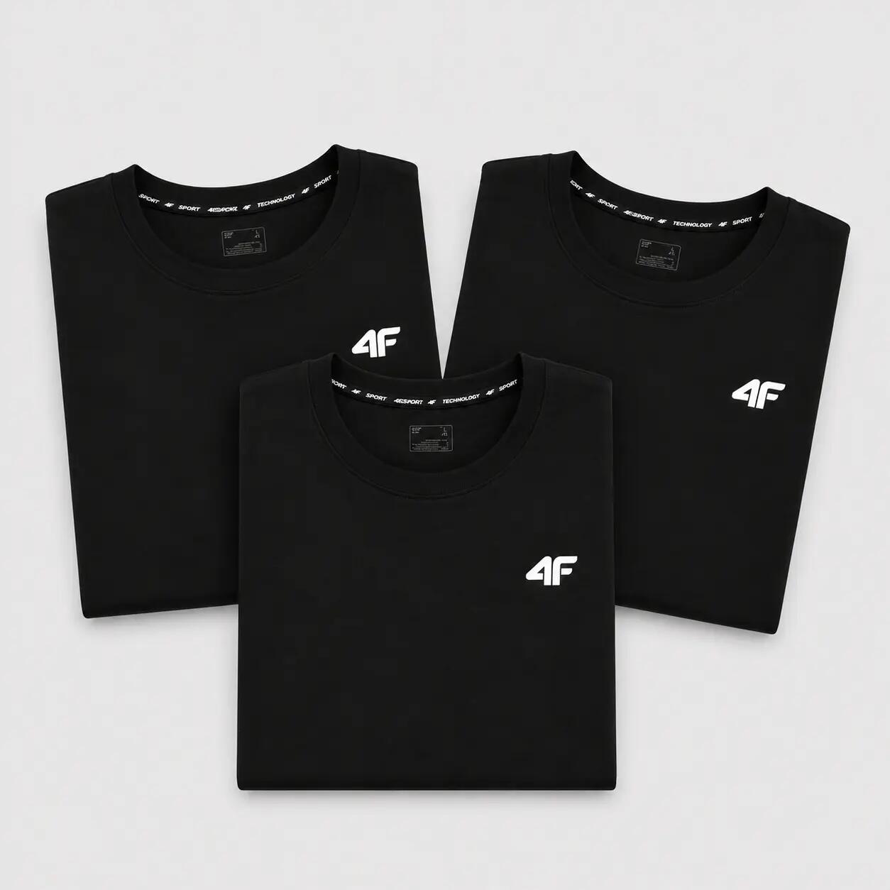 KOMPLET KOSZULEK MĘSKICH 4F ZESTAW 3PAK T-SHIRT L TTSHM3341 CZARNY 1/5
