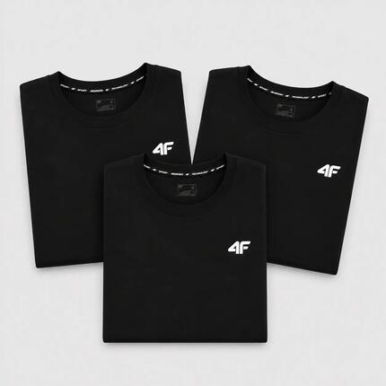 KOMPLET KOSZULEK MĘSKICH 4F ZESTAW 3PAK T-SHIRT M TTSHM3341 CZARNY