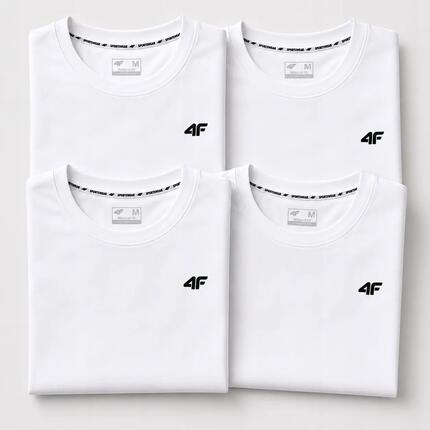 KOMPLET KOSZULEK MĘSKICH 4F ZESTAW 4 SZTUKI T-SHIRT XXL TTSHM3341 BIAŁY