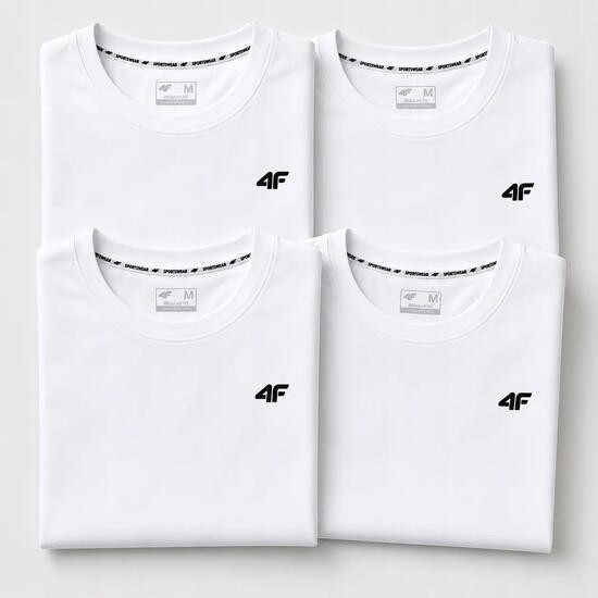 KOMPLET KOSZULEK MĘSKICH 4F ZESTAW 4 SZTUKI T-SHIRT XXL TTSHM3341 BIAŁY