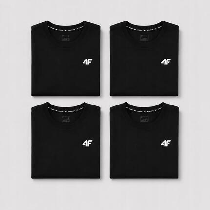 KOMPLET KOSZULEK MĘSKICH 4F ZESTAW 4PAK T-SHIRT L TTSHM3341 CZARNY