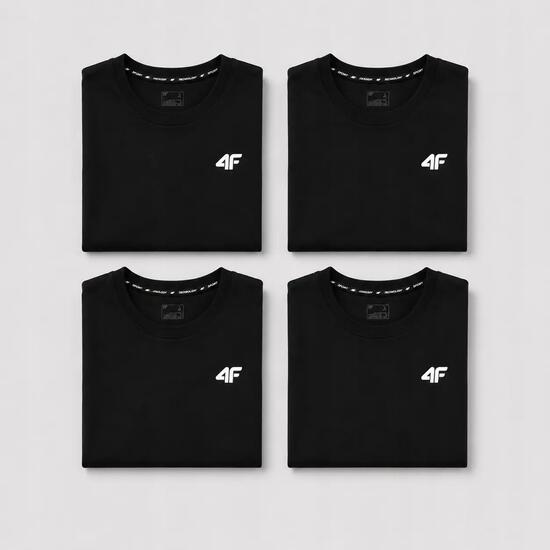 KOMPLET KOSZULEK MĘSKICH 4F ZESTAW 4PAK T-SHIRT L TTSHM3341 CZARNY