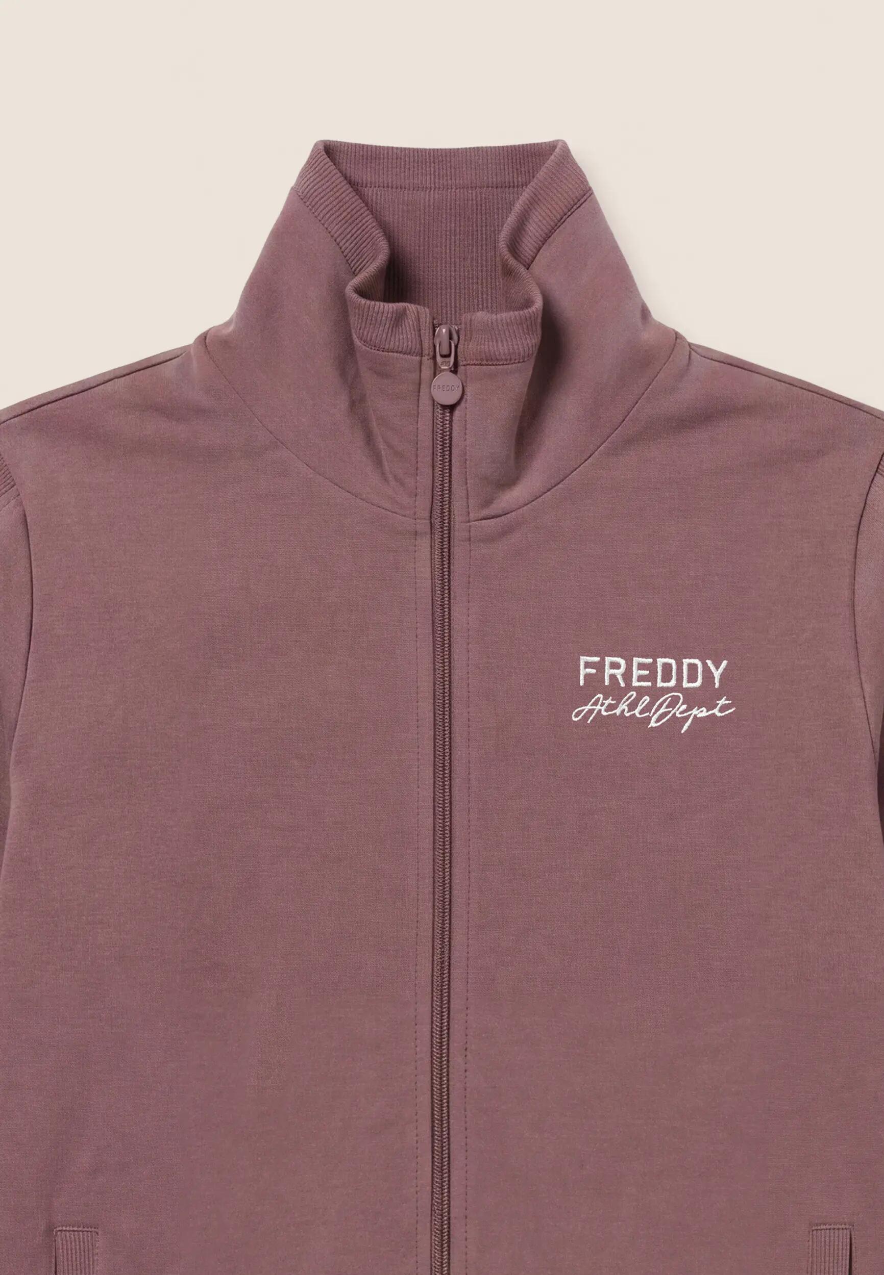 Felpa donna fondo asimmetrico con zip e collo alto 6/6
