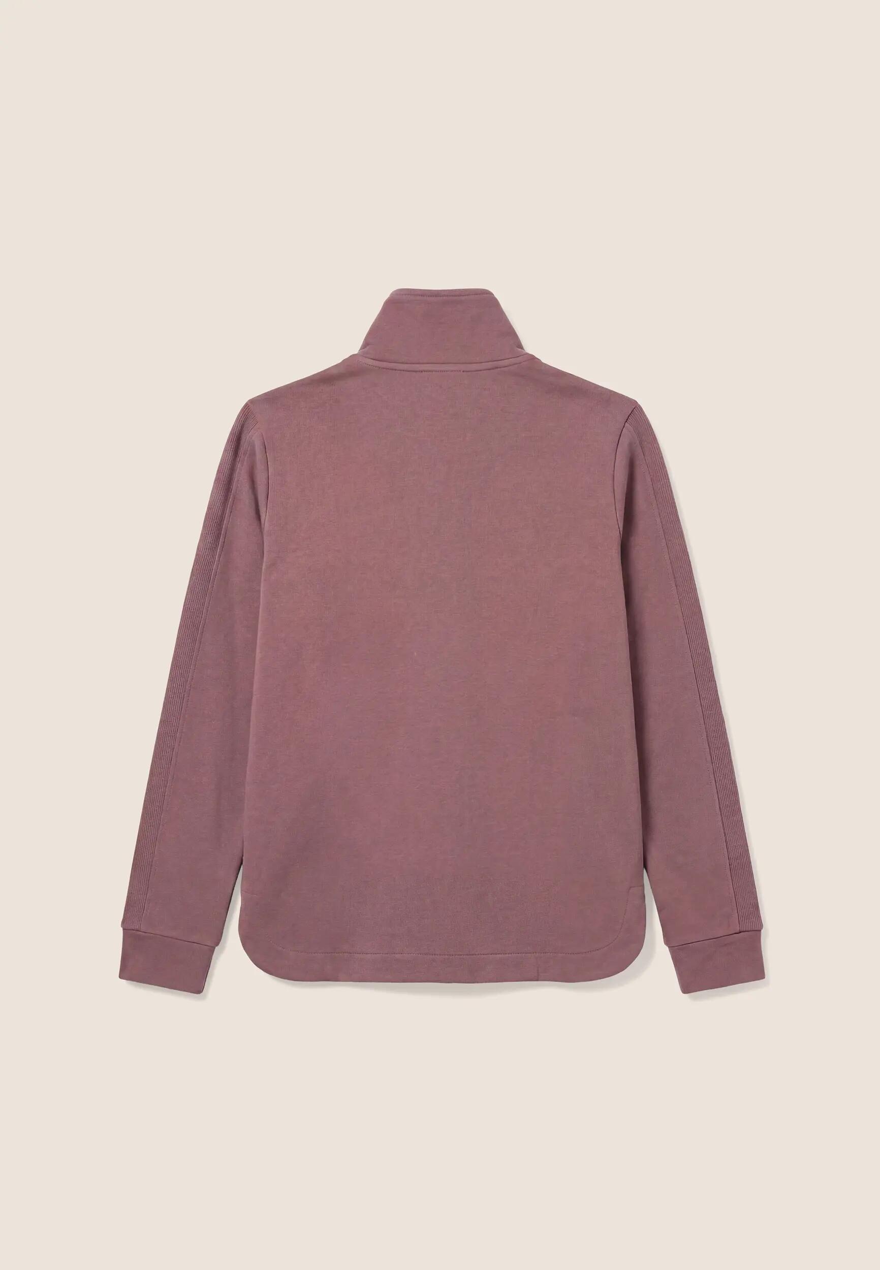Felpa donna fondo asimmetrico con zip e collo alto 5/6