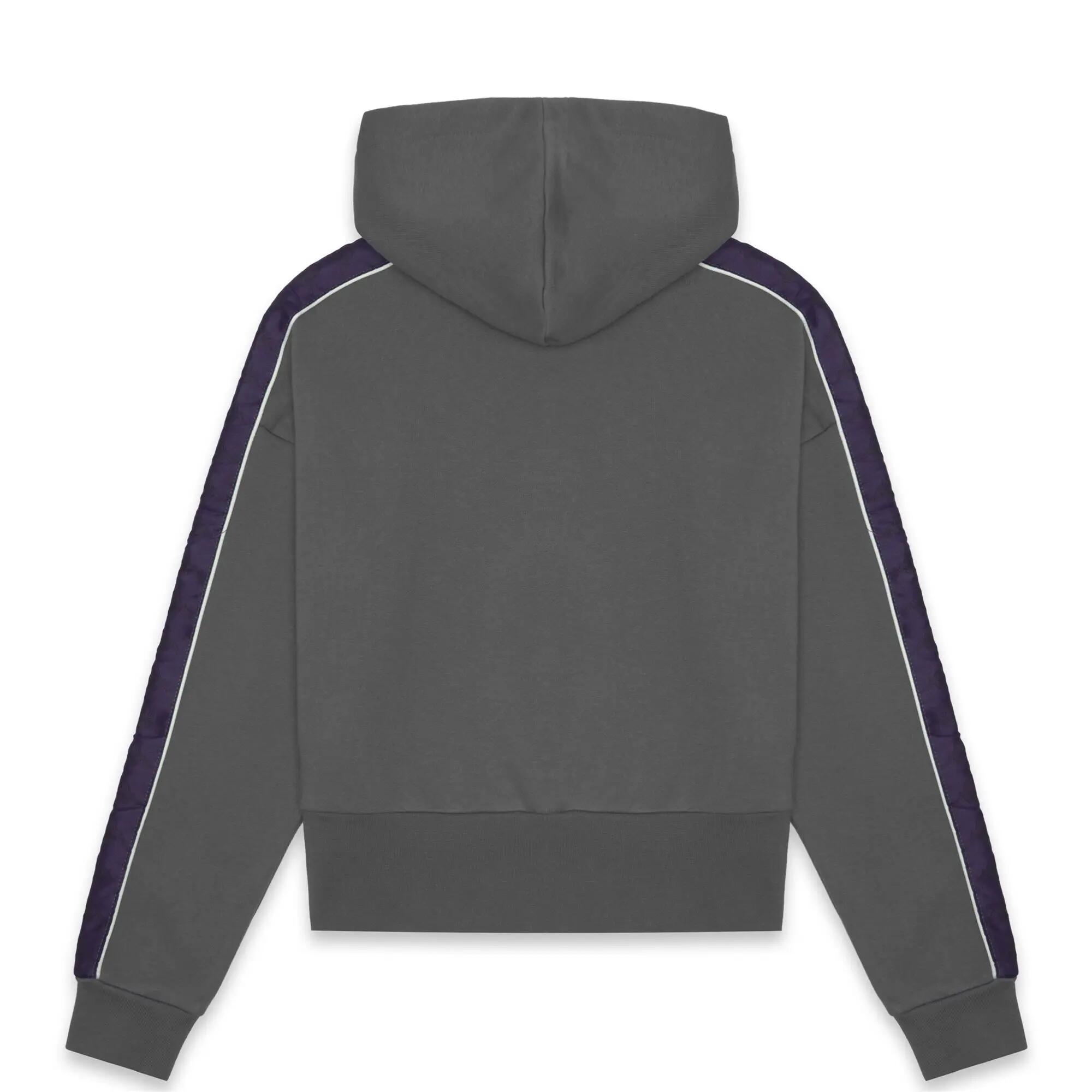 Felpa con zip da donna in cotone grigio da streetwear sportivo 3/6