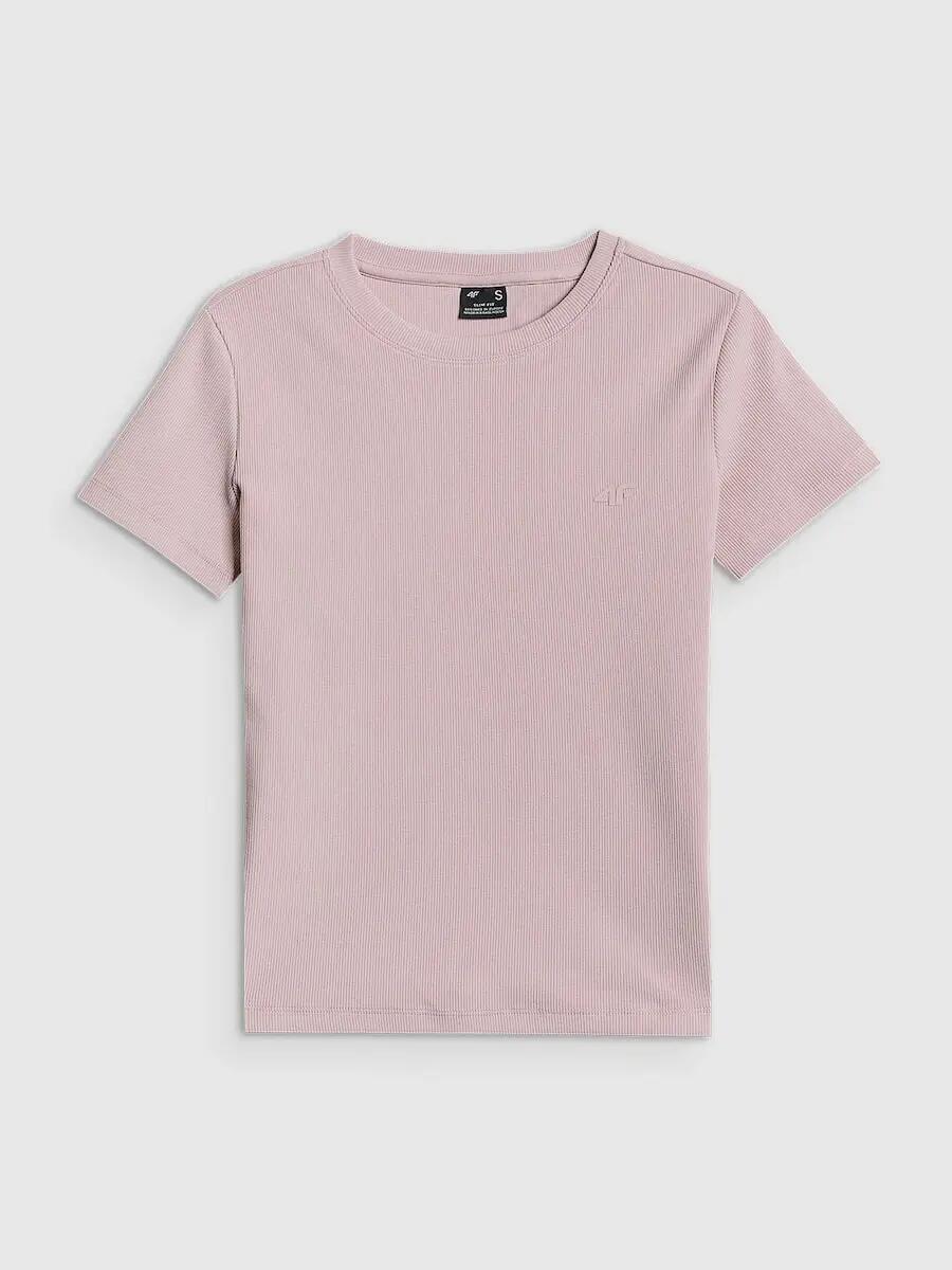 T-shirt slim prążkowany damski 4F 4FRSS26TTSHF3629 5/6