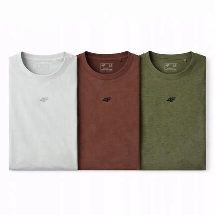 4F T-SHIRT MĘSKI KOSZULKA LIMITOWANA KOMPLET ZESTAW 3 SZTUKI M M3947 SS26