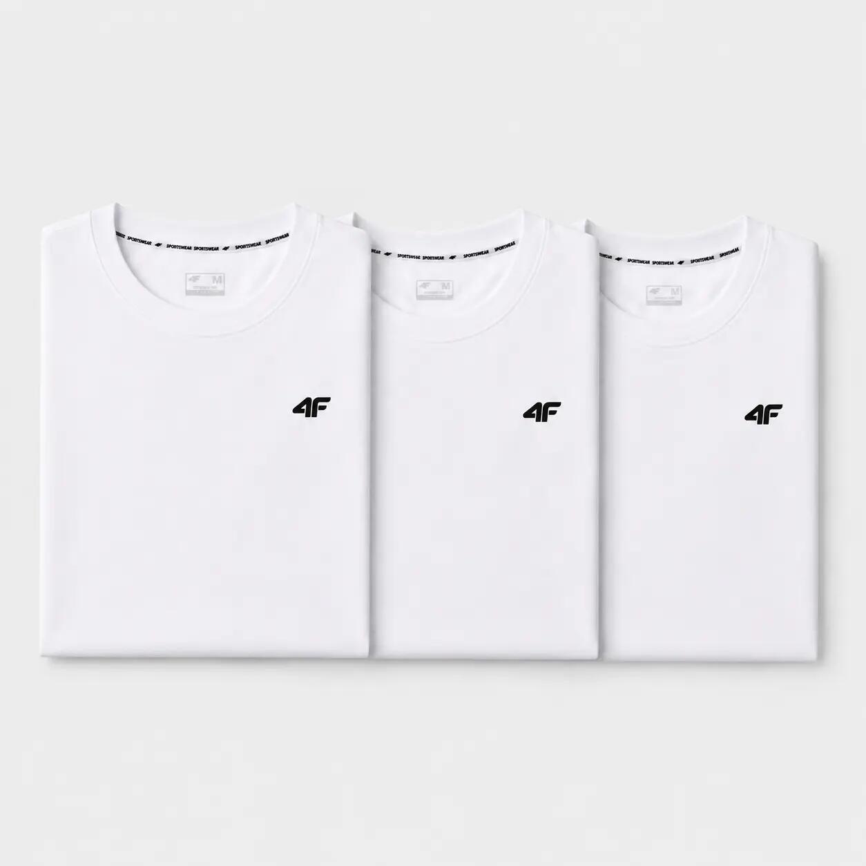 KOMPLET KOSZULEK MĘSKICH 4F ZESTAW 3PAK T-SHIRT L TTSHM3341 BIAŁY 1/5