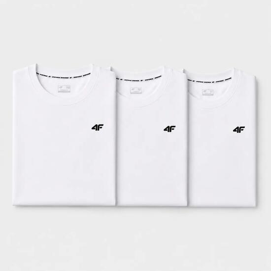KOMPLET KOSZULEK MĘSKICH 4F ZESTAW 3PAK T-SHIRT XXL TTSHM3341 BIAŁY