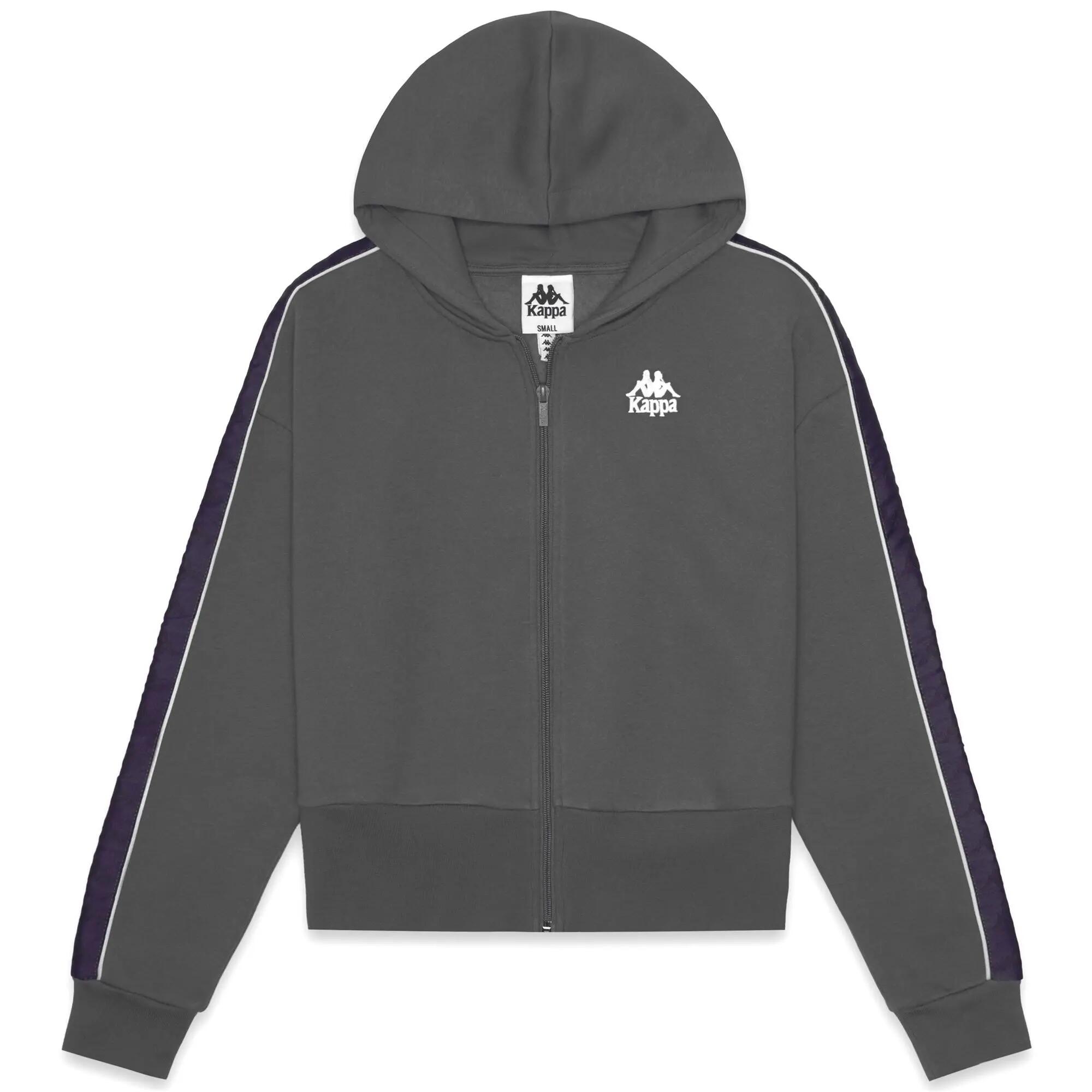 Felpa con zip da donna in cotone grigio da streetwear sportivo 2/6