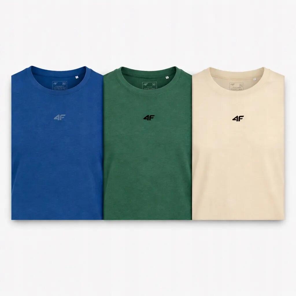 T-SHIRT MĘSKI KOSZULKA 4F ZESTAW LIMITOWANY KOMPLET 3 SZTUKI M M3947 SS26 1/8