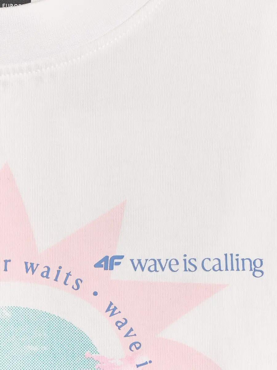 T-shirt loose z nadrukiem damski 4F 4FRSS26TTSHF4536 6/6