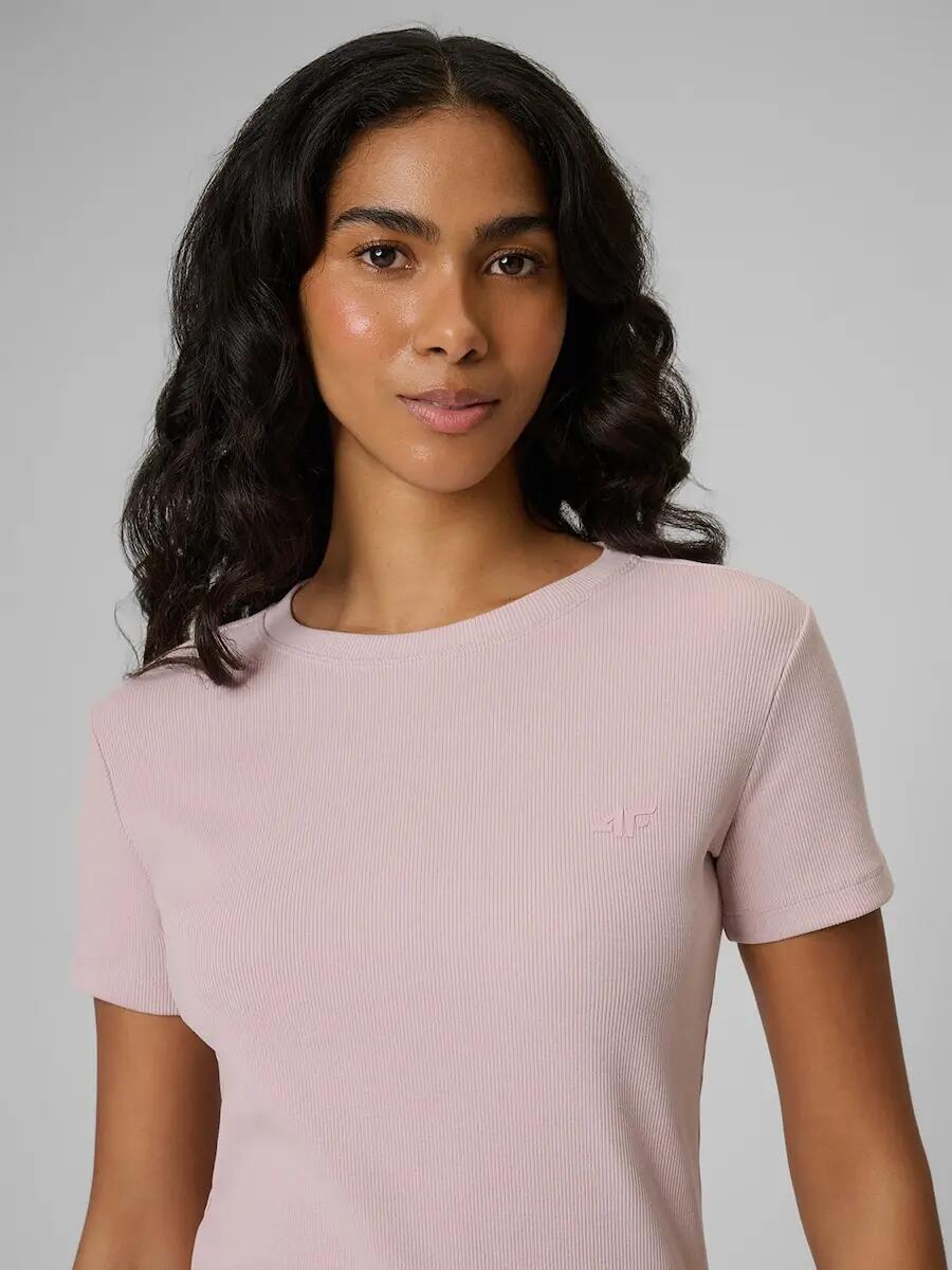 T-shirt slim prążkowany damski 4F 4FRSS26TTSHF3629 3/6