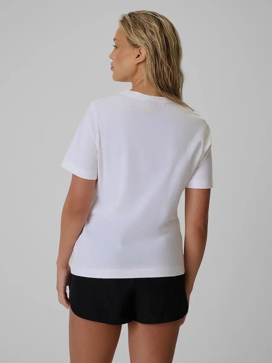 T-shirt regular z nadrukiem damski 4F 4FRSS26TTSHF4514 2/4