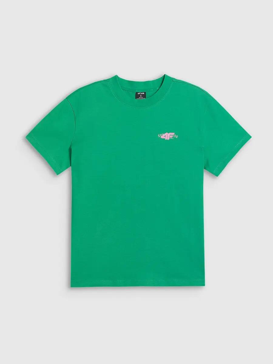 T-shirt loose z nadrukiem damski 4F 4FRSS26TTSHF4516 6/7