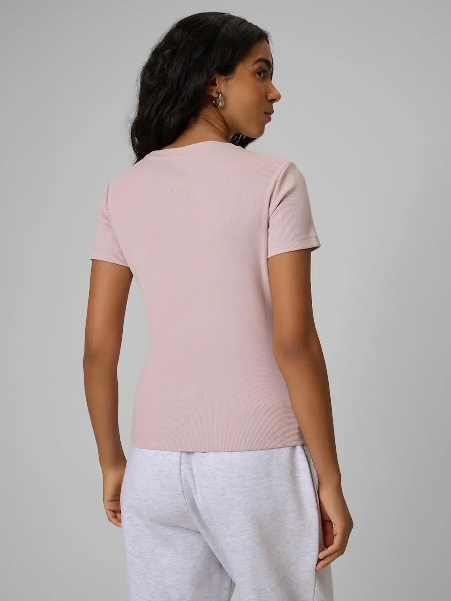 T-shirt slim prążkowany damski 4F 4FRSS26TTSHF3629 2/6