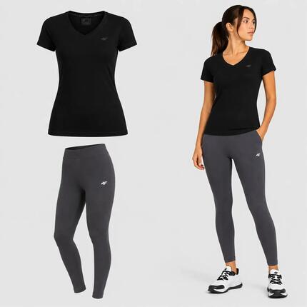 DAMES SET 4F T-SHIRT + LEGGING SPORTIEVE OUTFIT VOOR ELKE DAG XS SS26