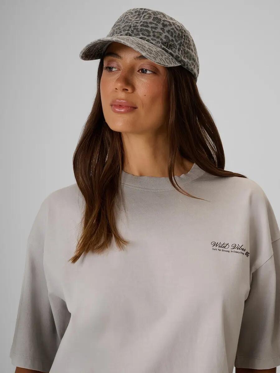 T-shirt loose z nadrukiem damski 4F 4FRSS26TTSHF4024 4/5