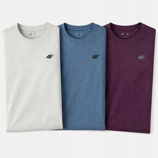 T-SHIRT MĘSKI 4F KOSZULKA LIMITOWANA KOMPLET ZESTAW 3 SZTUKI S M3948 SS26