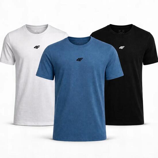 T-SHIRT MĘSKI KOSZULKA 4F ZESTAW LIMITOWANY KOMPLET 3 SZTUKI XXL M3947 SS26