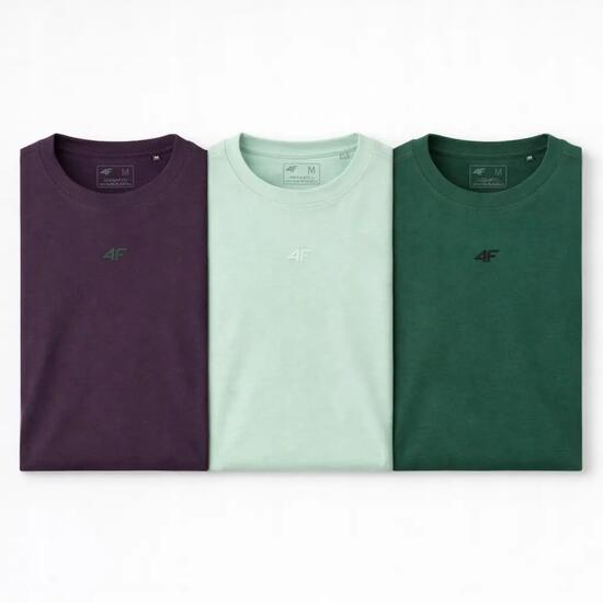 T-SHIRT MĘSKI 4F KOSZULKA LIMITOWANA KOMPLET ZESTAW 3 SZTUKI L M3947 SS26