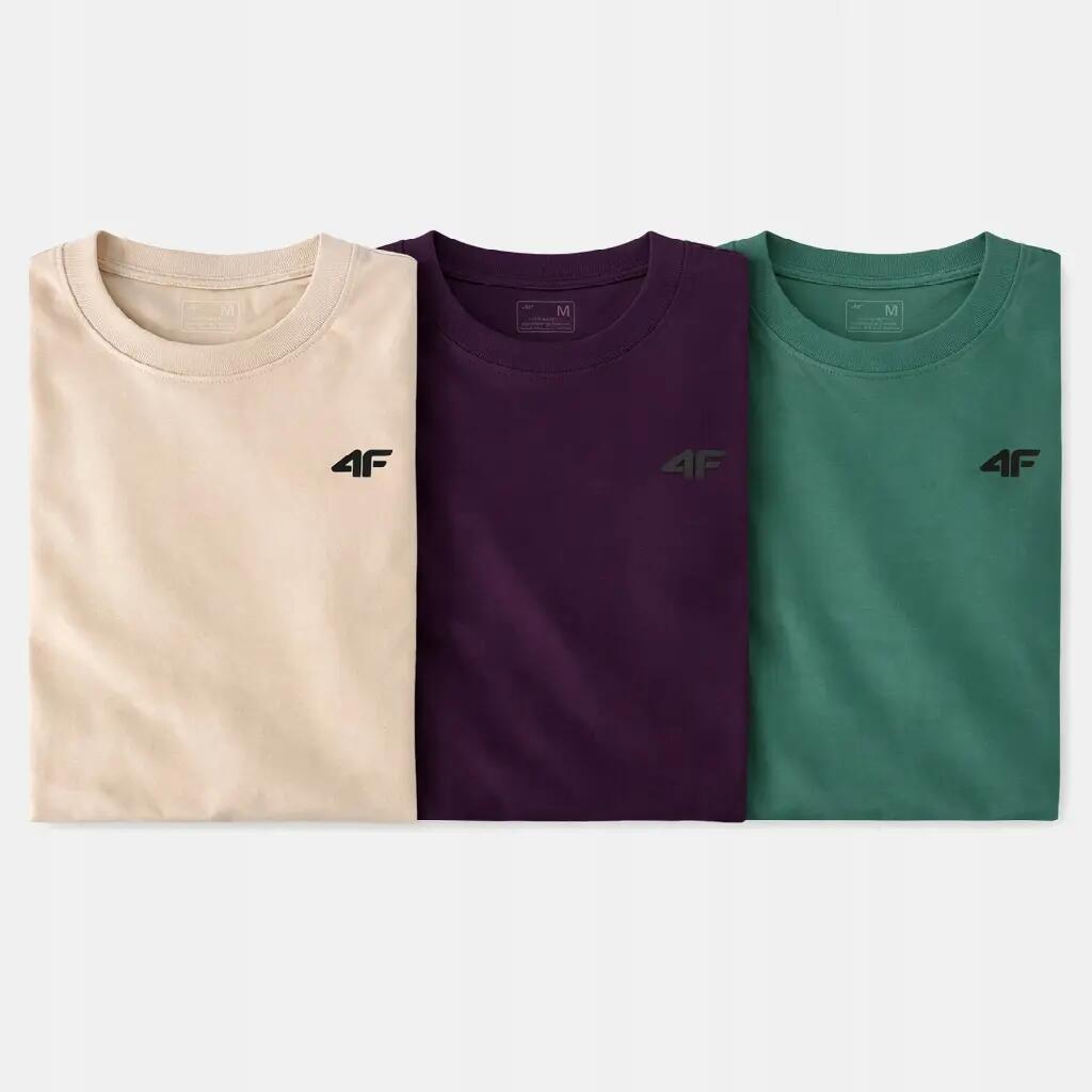 KOSZULKA MĘSKA LIMITOWANA 4F T-SHIRT KOMPLET ZESTAW 3 SZTUKI L M3948 SS26 1/9
