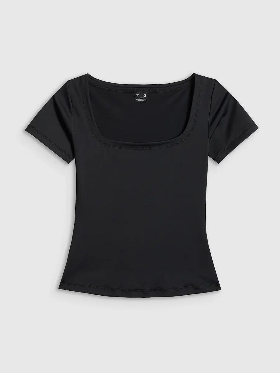T-shirt slim gładki damski 4F 4FRSS26TTSHF3633 6/7