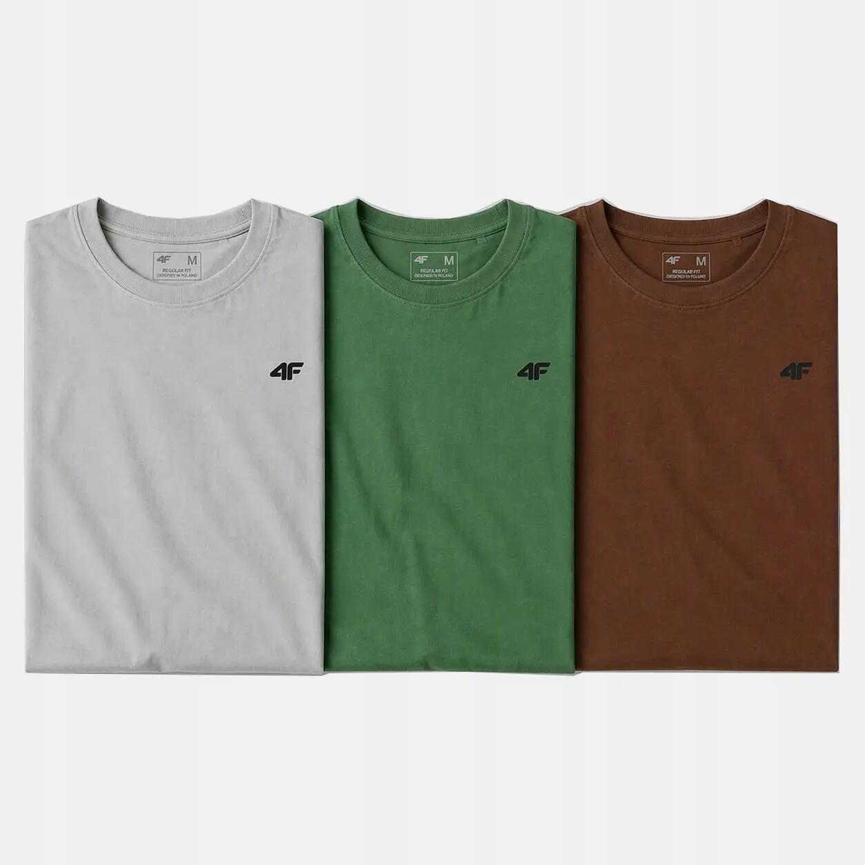 T-SHIRT MĘSKI 4F KOSZULKA LIMITOWANA KOMPLET ZESTAW 3 SZTUKI S M3948 SS26 1/9