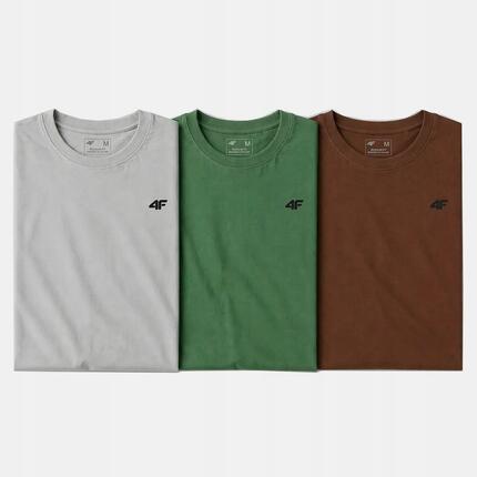T-SHIRT MĘSKI 4F KOSZULKA LIMITOWANA KOMPLET ZESTAW 3 SZTUKI S M3948 SS26