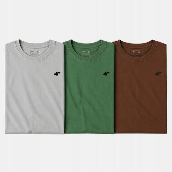 T-SHIRT MĘSKI 4F KOSZULKA LIMITOWANA KOMPLET ZESTAW 3 SZTUKI S M3948 SS26