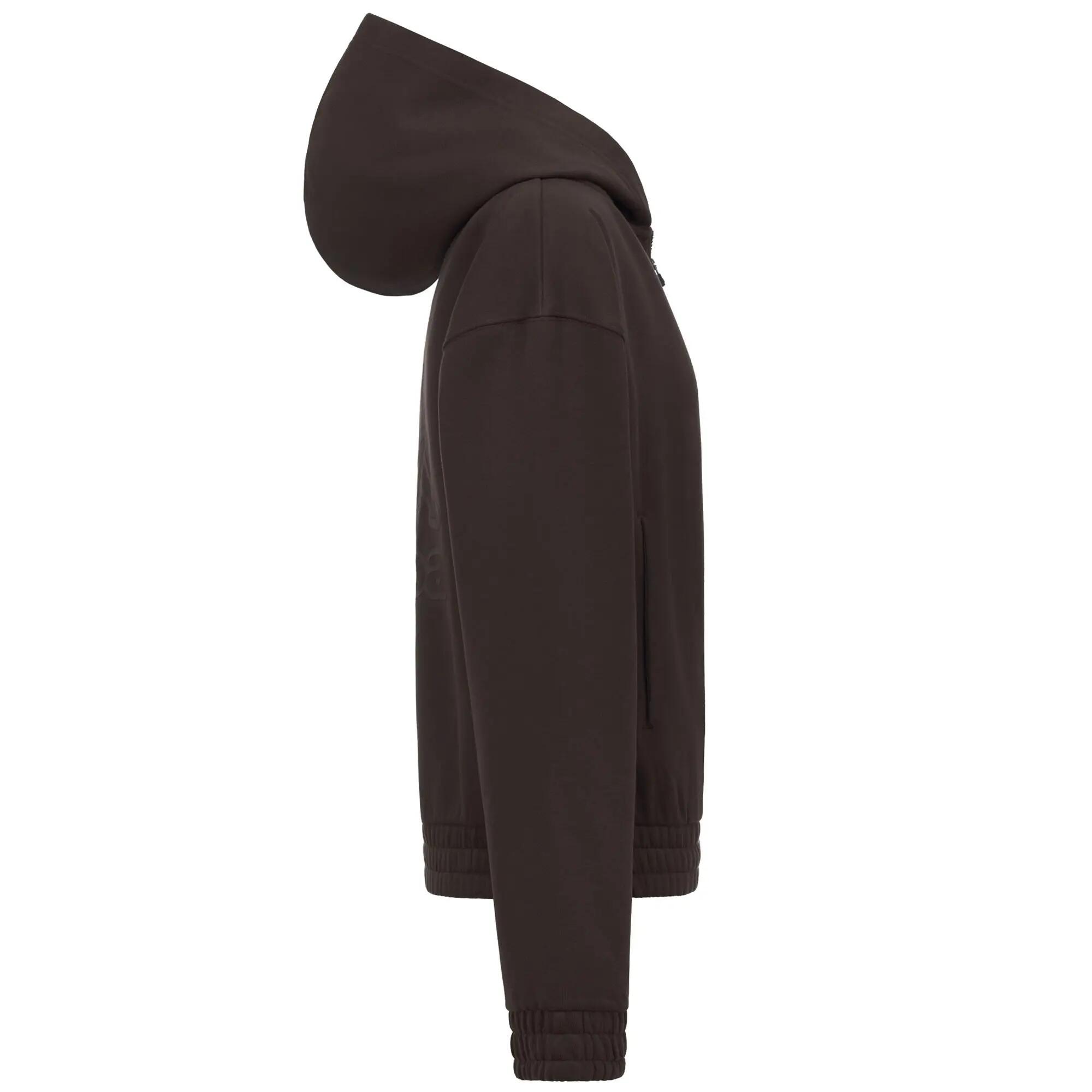 Sweat-shirt à capuche zippé pour femme marron pour sportif 2/3
