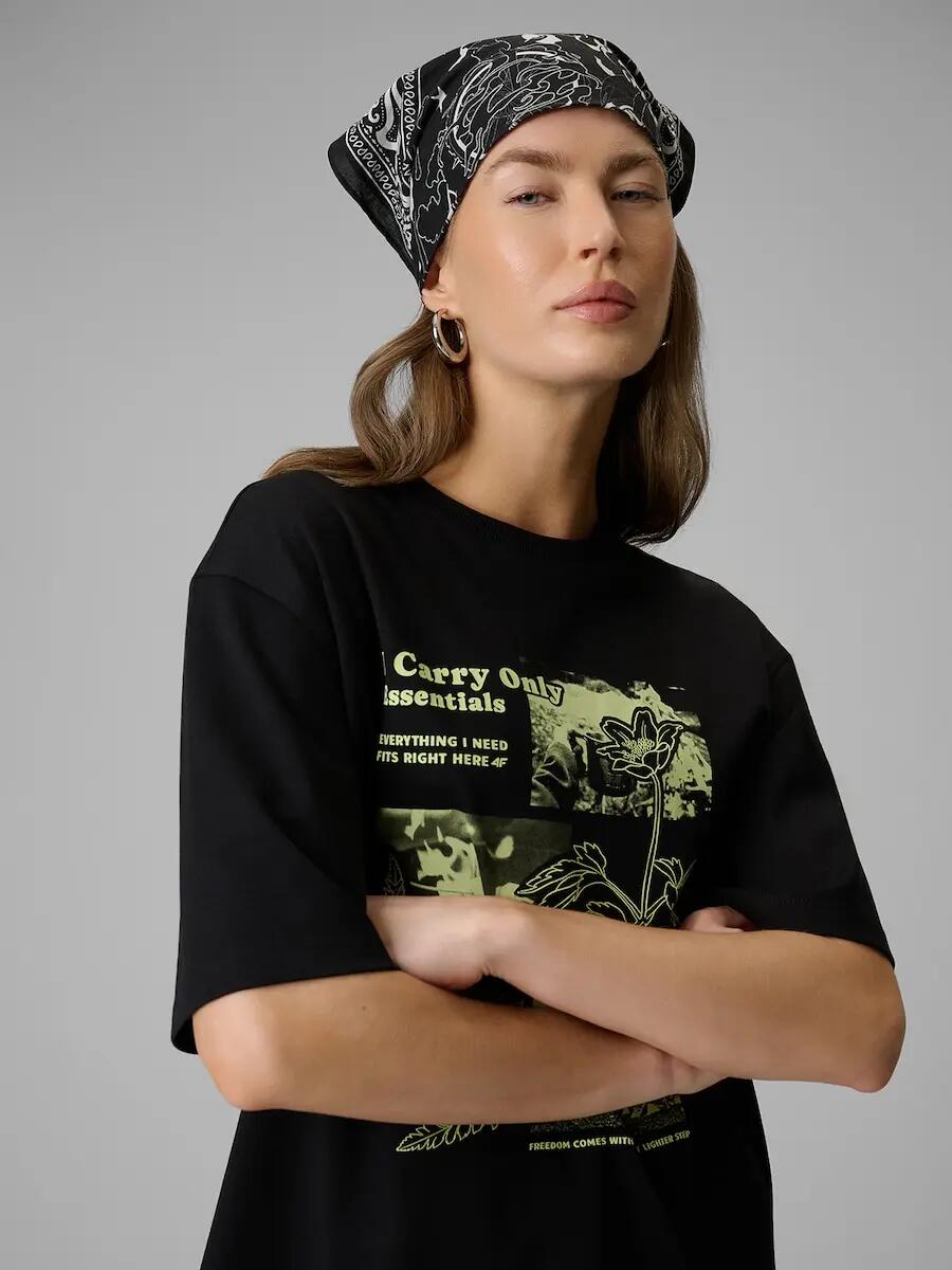 T-shirt loose z nadrukiem damski 4F 4FRSS26TTSHF3705 4/6